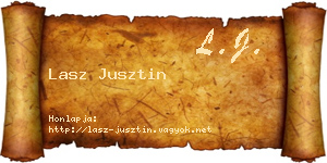 Lasz Jusztin névjegykártya